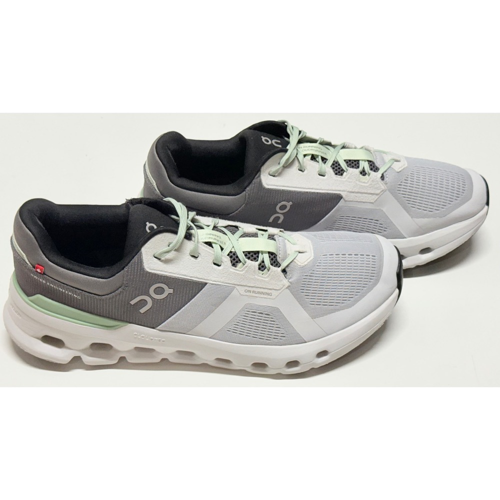 On Running Cloudrunner Mens Grey‎ White Mint Green Sneakers US 12 EU 47 UK 11.5